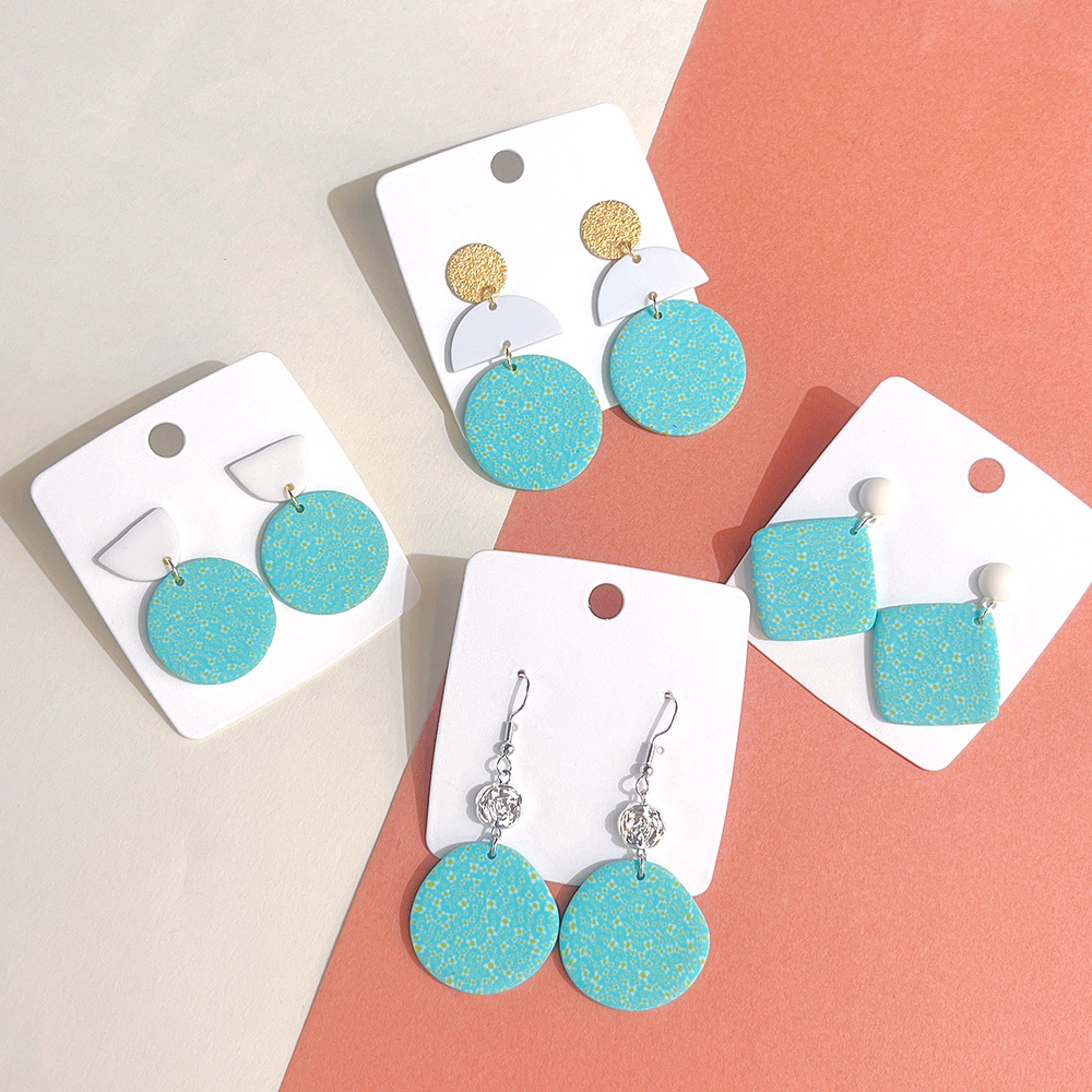 1 Pair Sweet Geometric Soft Clay Drop Earrings display picture 1