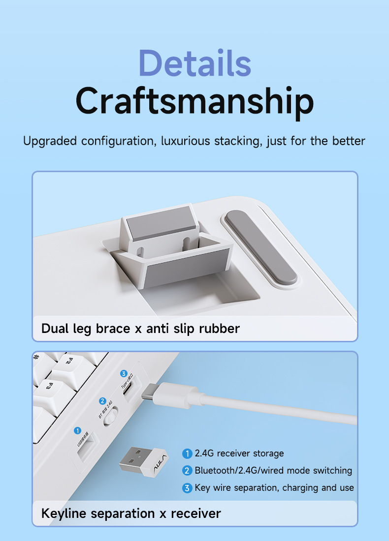 Tastiera meccanica personalizzata AULA Tarantula F75 Wireless Bluetooth 2.4 Il terzo esame simulato Full Key Hot Plug_voghion.com