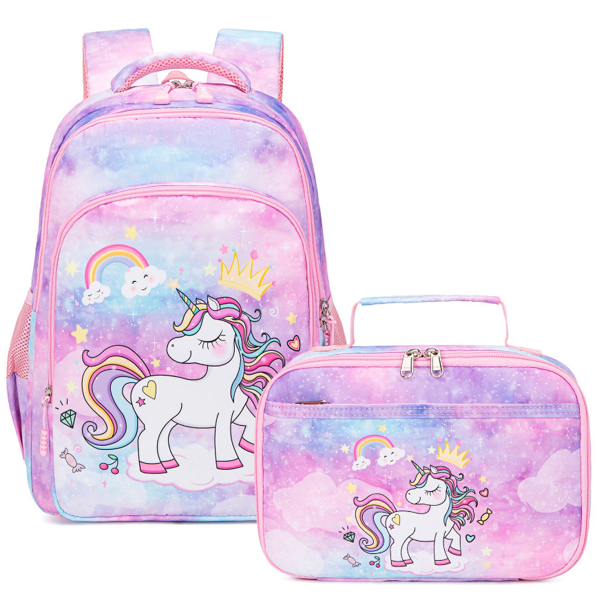 Mochila Escolar para Niños de 3 Piezas de Poliéster Impermeable y Transpirable para Escuela Primaria