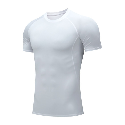 Sports Compression T-Shirt Men's Short Sleeve Breathable Stretch Training Quick Dry High Elastic Running Basketball Fitness Top