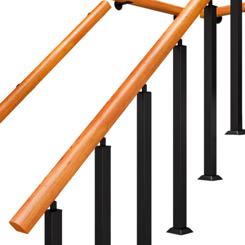 Cross-border staircase railing fence minimalist modern platform indoor attic bar iron railing retro solid wood fence