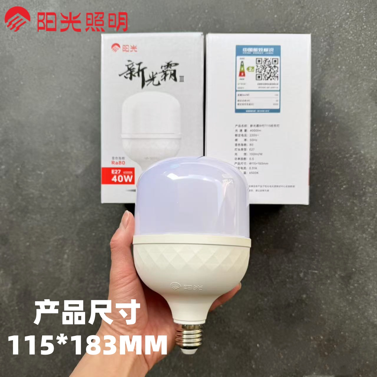 阳光照明 LED energy-saving lamp, bulb, industrial RV, super bright light source, 40W, with screw socket, 10 packs