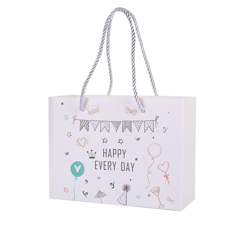En stock al por mayor bolsa de regalo de ropa cartón blanco cumpleaños bolsa de regalo de mármol bolso de papel de compras de Navidad