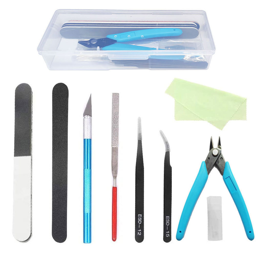 9件高达模型工具组新手入门级工具套装剪钳笔刀打磨棒水口钳