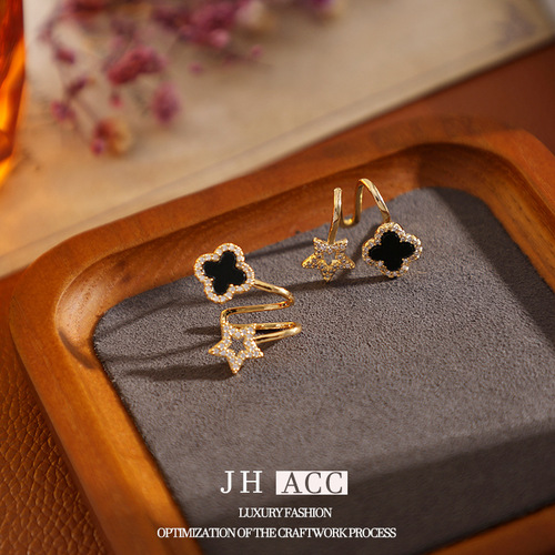 S925 silver needle fashion four-leaf clover ear studs, stylish and versatile earrings, wholesale four-leaf flower earings