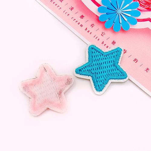 Cute five-pointed star embroidered fabric patches, accessories for decoration of bags, shoes, clothing and hats, performance costume accessories, embroidery patches