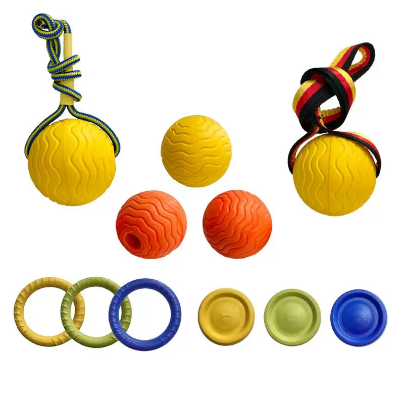 一件代发 新款EVA宠物玩具 eva宠物球 飞盘训练拉环 耐咬磨牙玩具