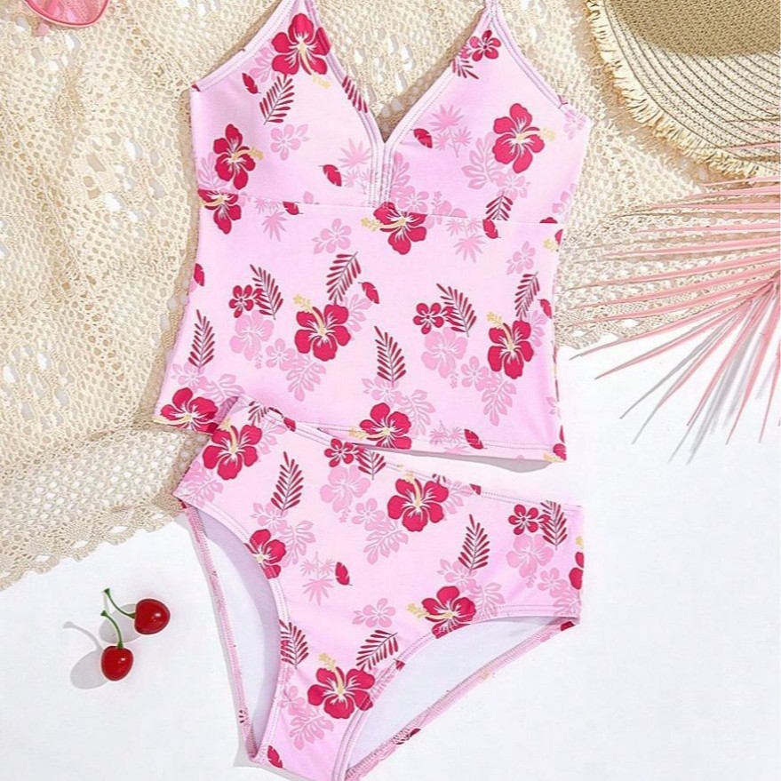 Bikini Swimsuit Set For Big Girls New Arrival Two Piece Beachwear Cotton Polyester Summer Swimwear_voghion.com