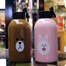 韩国可爱大容量保温杯不锈钢便携男女学生水杯创意清新运动水壶瓶