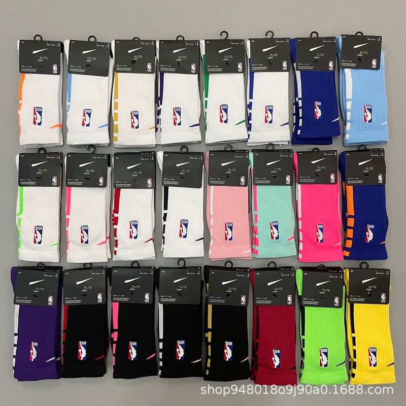 Cross-Border Nba Long-Tube Embroidered American Professional Elite Basketball Socks Elite Towel Bottom Thickeneded Men's and Women's Sports Socks