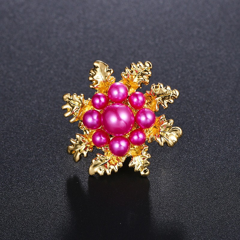 Kamelienblüten Brosche Mit Mini Perlen Für Damen Kleidung_voghion.com