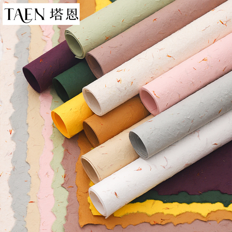 塔恩 加厚手撕东巴纸 纹理花束鲜花包装纸手撕花瓣纸花艺手工diy|undefined