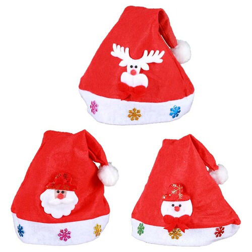 Christmas hat luminous Christmas hat children's antler hat elderly gold velvet adult non-woven common hat decoration