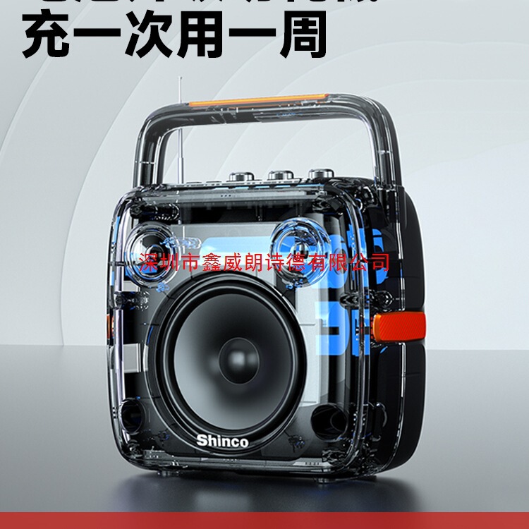 新科广场舞蓝牙音响家用k歌户外小音箱大音量重低音炮带无线话筒|undefined