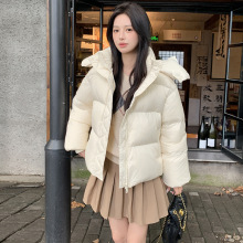 爆款冬季羽绒服女短款加厚泡芙云朵小个子新款蓬松鹅绒面包服外套