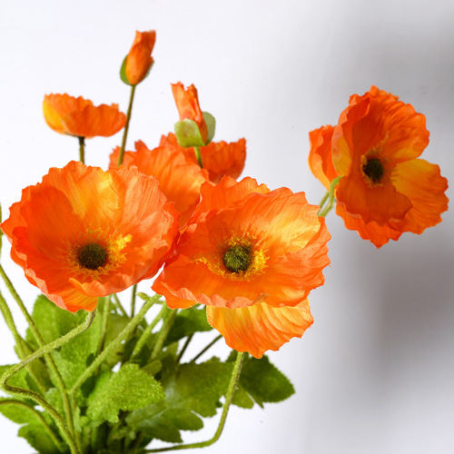 Simulated poppy bouquet, home hotel road leading wedding decoration poppy flower manufacturer wholesale