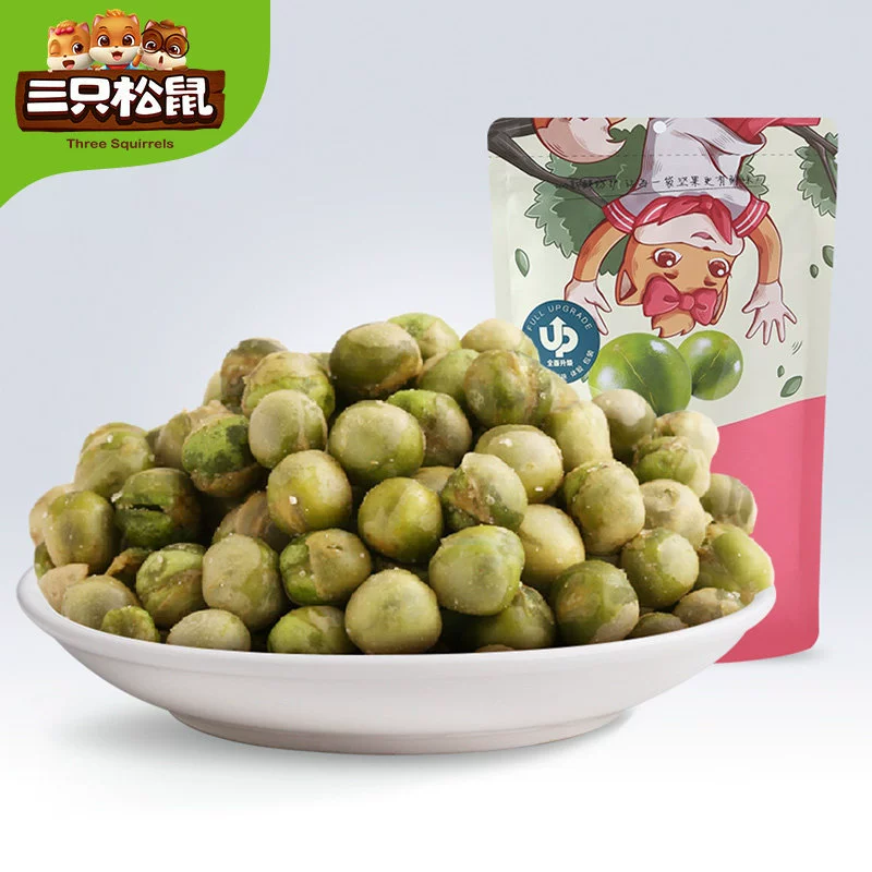 [Three Squirrels_Garlic Peas 205 г] Повседневные закуски, специальные жареные семена и орехи, офисные закуски, зеленая фасоль и вкус чеснока.