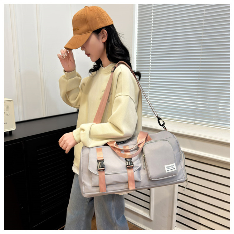 Travel bag Premium sense women's large-capacity sports bag Fitness bag Luggage bag Water-proof shoulder bag_voghion.com