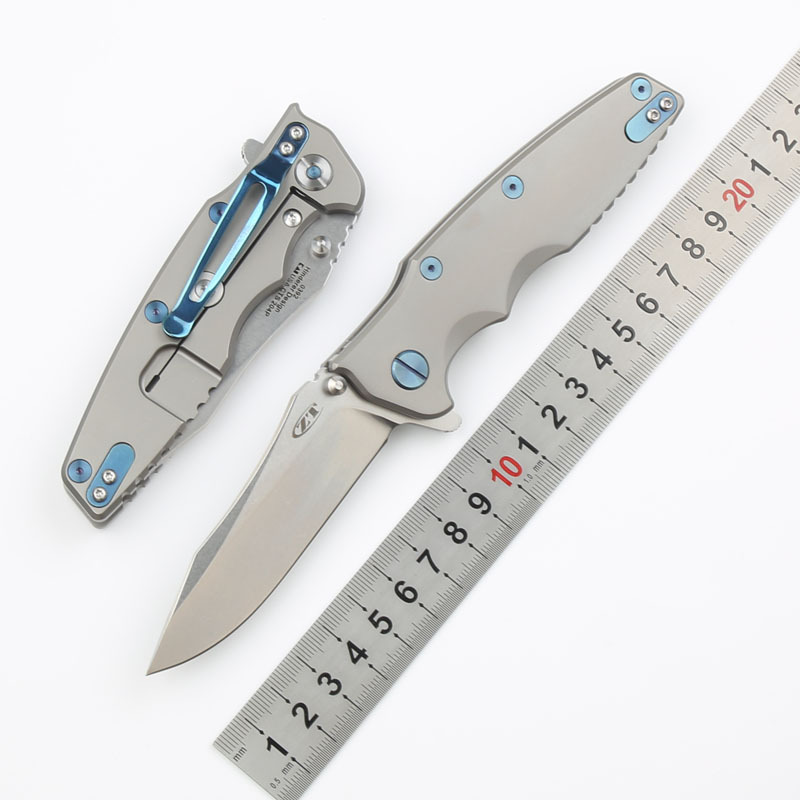 零误差ZT 0392钛合金户外折刀高硬度石洗露营荒野求生锋利EDC刀具
