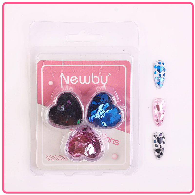 Arte de uñas Aurora mariposa lentejuelas irregulares láser corazón lentejuelas brillo de uñas color mágico accesorios de joyería en caja