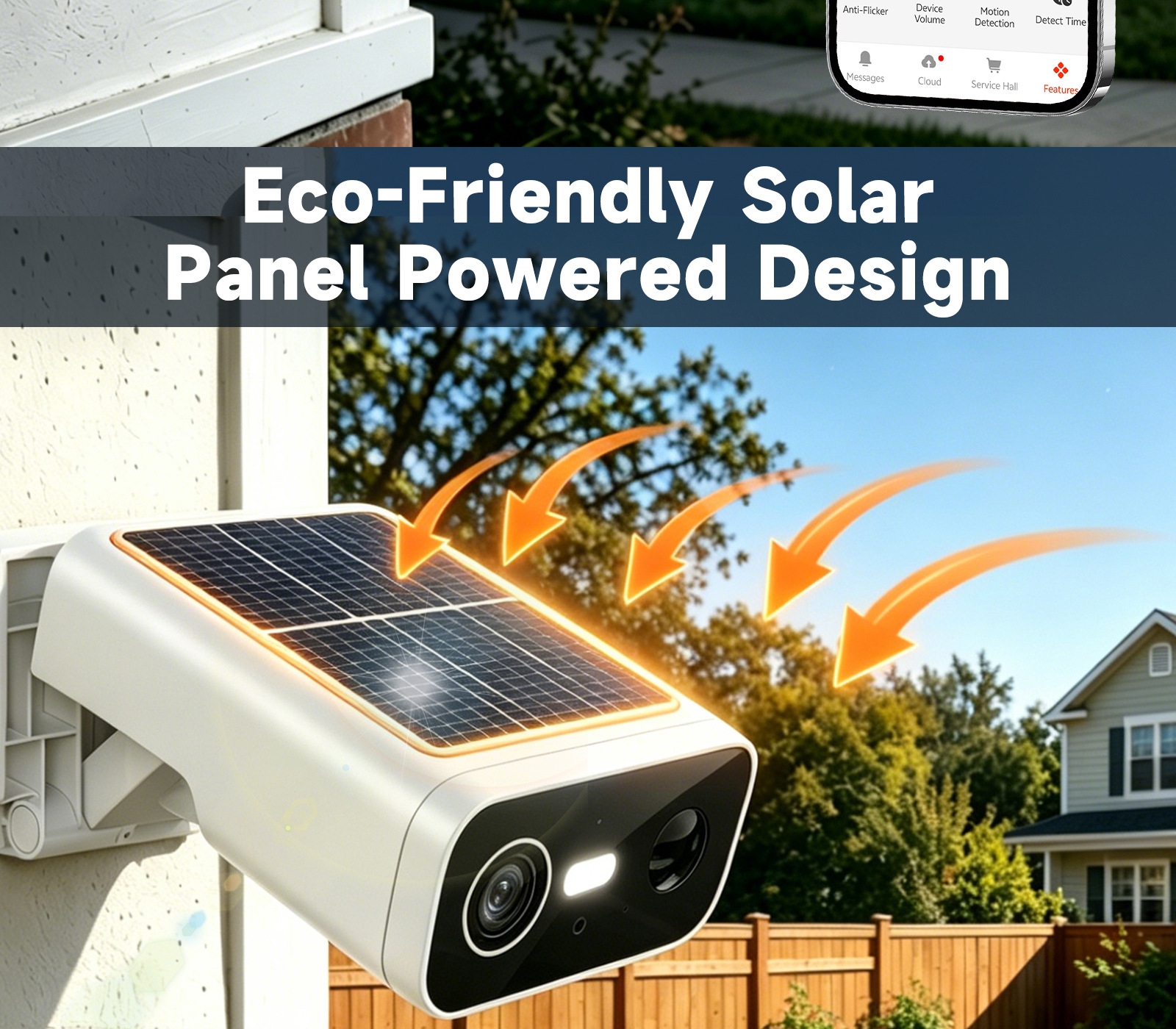 Cross-Border Dual-Lens Panoramic Night Vision HD Wireless WiFi Camera with Linkage Tuya Smart Monitoring