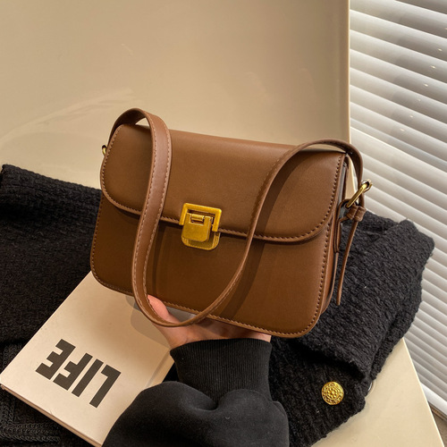 Ladies' Bag 2024 Trendy Fashion Simple Crossbody Bag Retro Stylish Shoulder Small Square Bag Cross-border