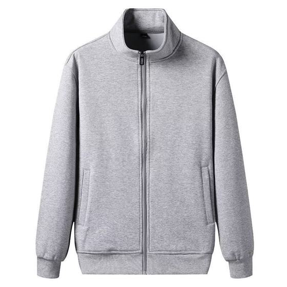 Factory direct autumn sports sweater coat men's trendy loose zipper cardigan stand collar simple casual top
