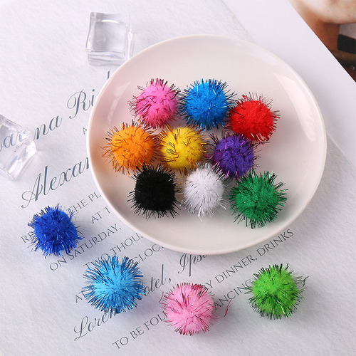 Colorful Gold Flax Ball PP Gold Wire Plush Ball Christmas Children DIY Handmade Fashion Accessory Parts Factory Wholesale