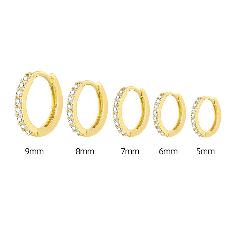 Nuevos pendientes transfronterizos de moda europea y americana de gama alta corona de diamantes llenos de diamantes pendientes de oro rosa pendientes geométricos para mujeres
