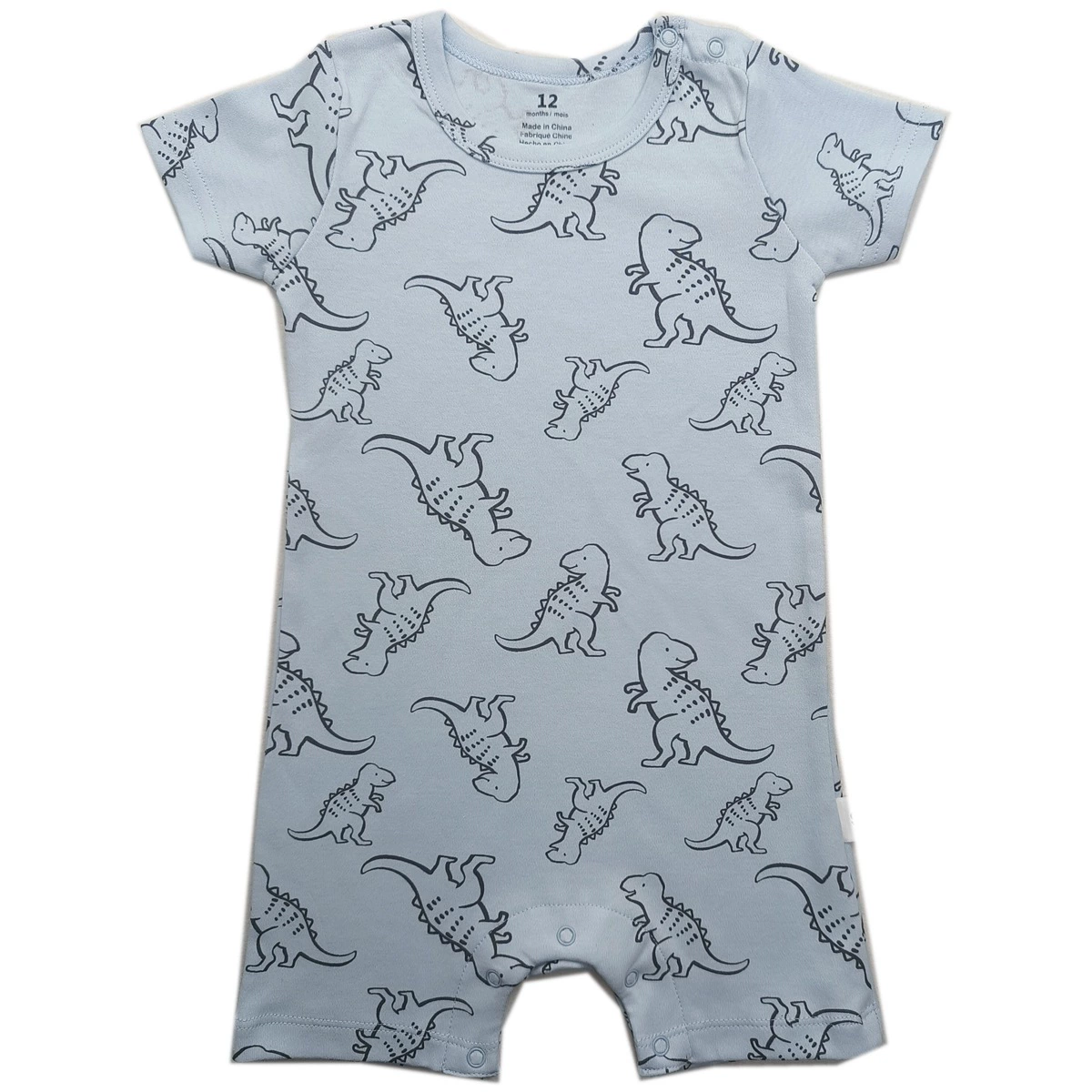Foreign trade short crawl [double-sided cotton] baby animal floral floral shoulder open button one-piece short-sleeved crawl suit for men, women and infants
