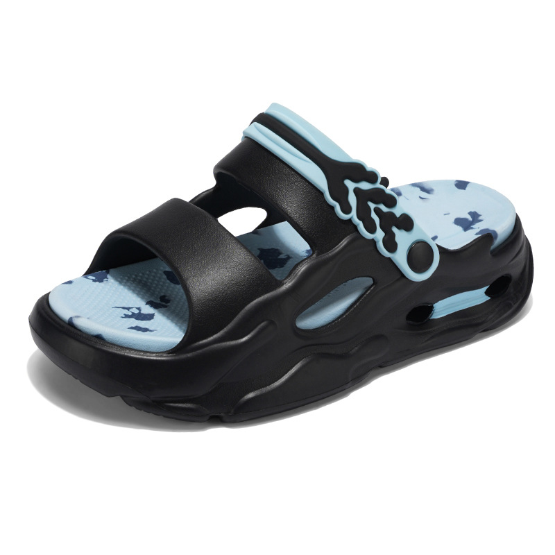Verano Eva pareja zapatillas de soleas gruesas de color combinado antideslizantes zapatillas de hombre y mujer al aire libre dos zapatos de playa de altura image 7