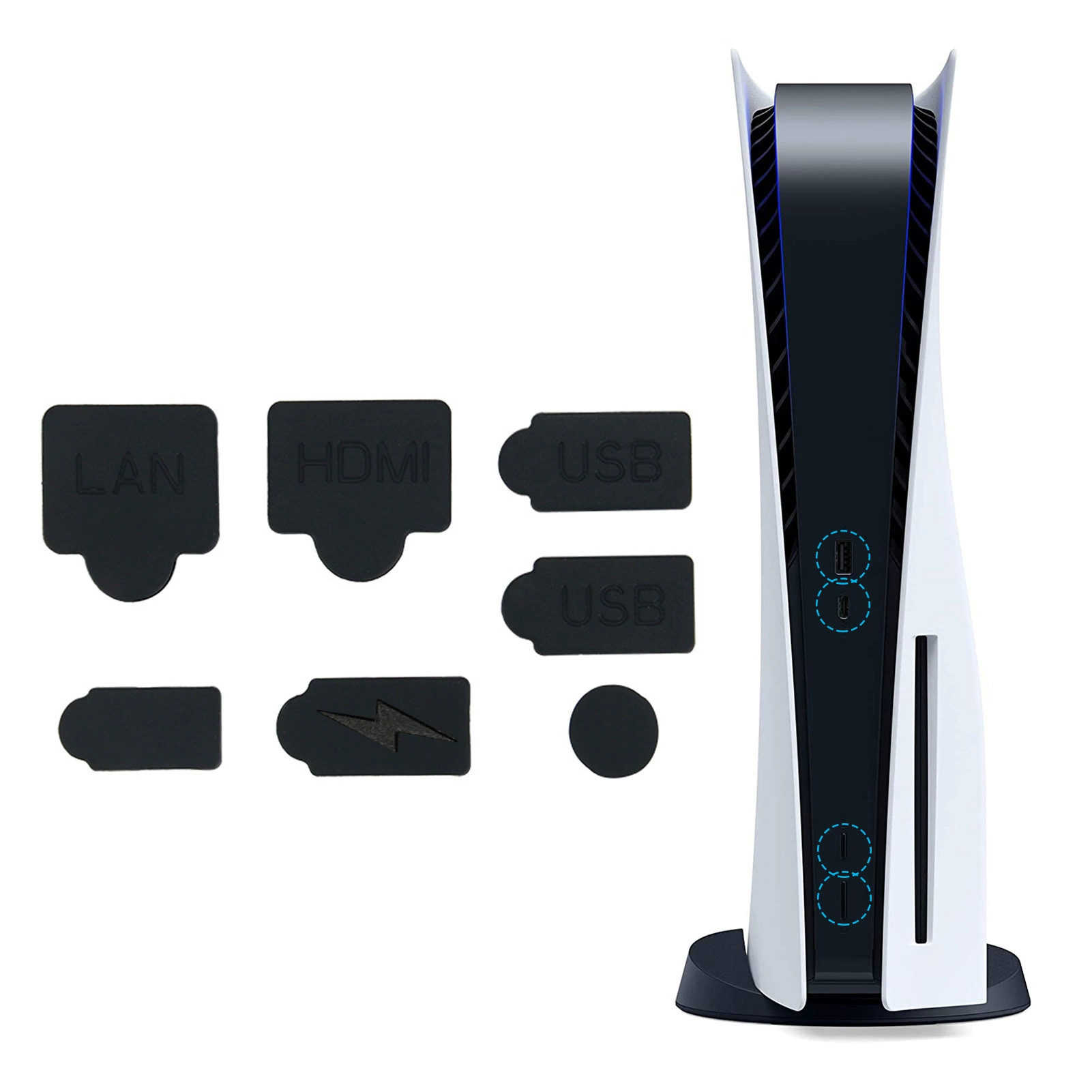 Кросс-бордер хост PS5 защитная крышка от пыли USB-HDMI, dust plug, набор против пыли, 7 новых товаров 7 производителей