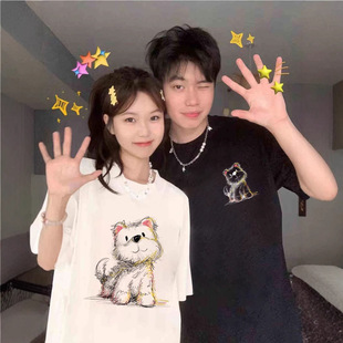 Summer Pure Cotton Short-Sleeved T-Shirt Couple Wear Lazy Style Loose Niche Design Tops for Men and Women Student Trendy Class Uniforms