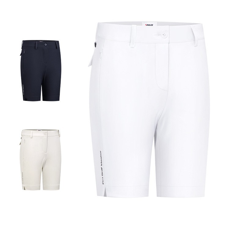 Quần short golf nữ PGM co giãn chống nước dài 5 tấc — KUZ129-màu xanh hải quân, KUZ129-màu trắng, KUZ129-Màu đen, KUZ129-Kaki