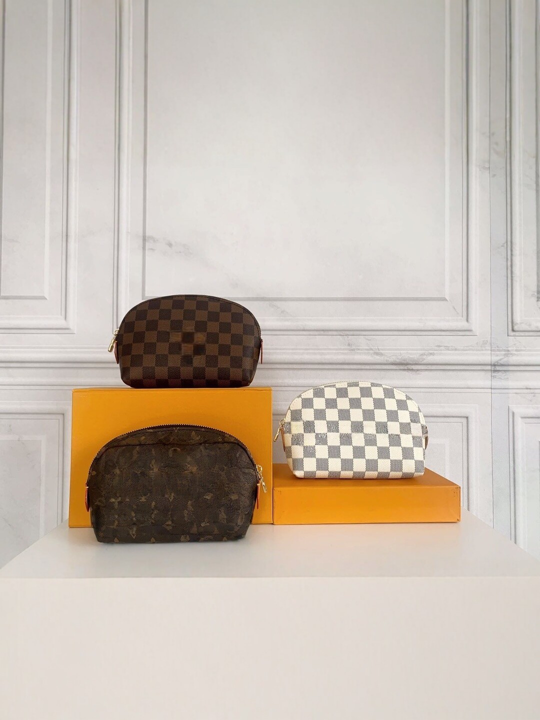 Qadın dəri çanta və kosmetika üçün clutch