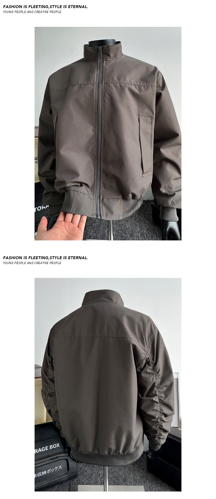 Giacca bomber americana uomo collo alla coreana baseball_voghion.com