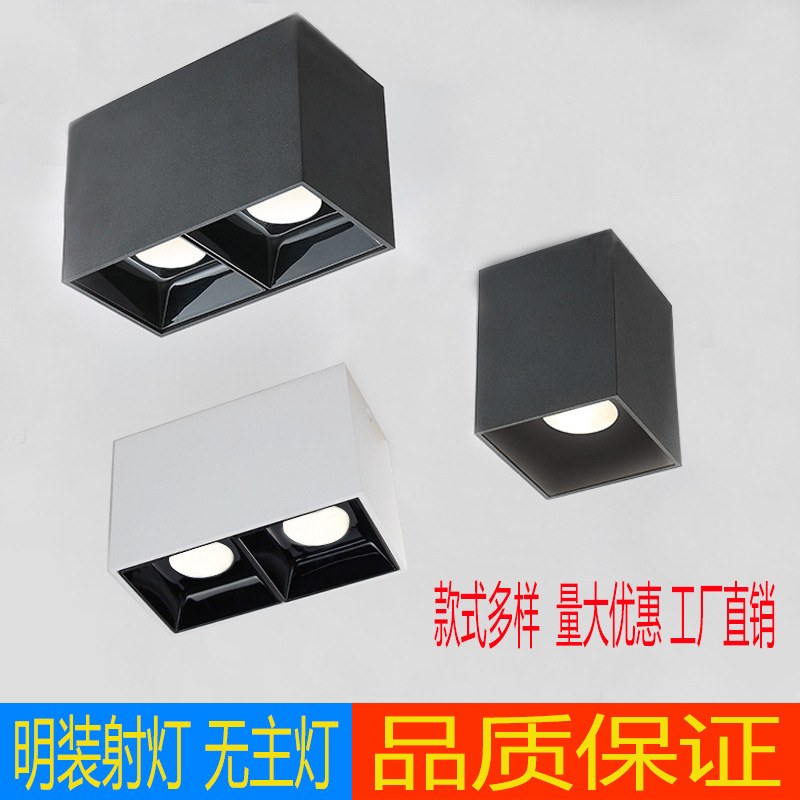 Square Open-mounted Downlight Double-head Open-mounted Spotlight Household Anti-glare Suction Top Non-main Lamp Grille Spotlight Non-opening Spotlight Square Open-mounted Downlight Double-head Open-mounted Spotlight Household Anti-glare Suction Top Non-main Lamp Grille Spotlight Non-opening Spotlight