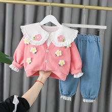 童装女童宝宝网红春季新款三件套女孩子3-4岁韩版时髦外套装代发2