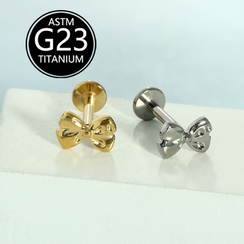 Labret piercing jewelry detail image