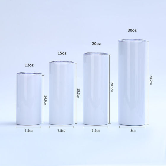 in stock sublimation 20oz straight cup suit heat transfer straight tube suction tube cup double vacuum stainless steel thermos cup