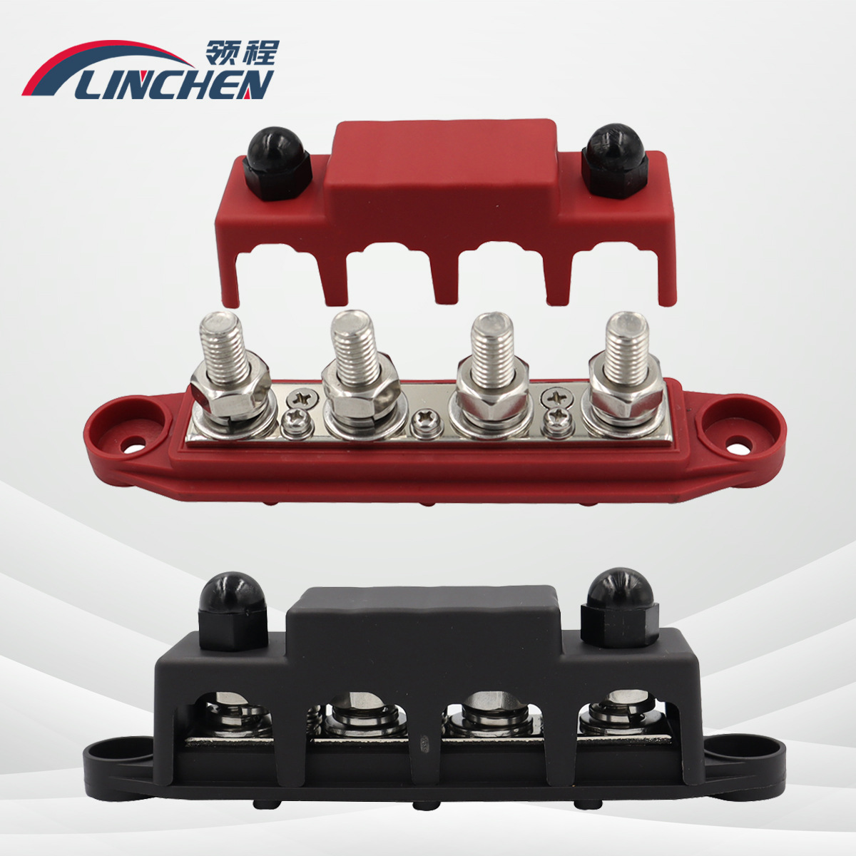 Rv yacht Stud fila de alambre M8M10 vinculante fila bus rojo negro 4 stud bloque de distribución de energía