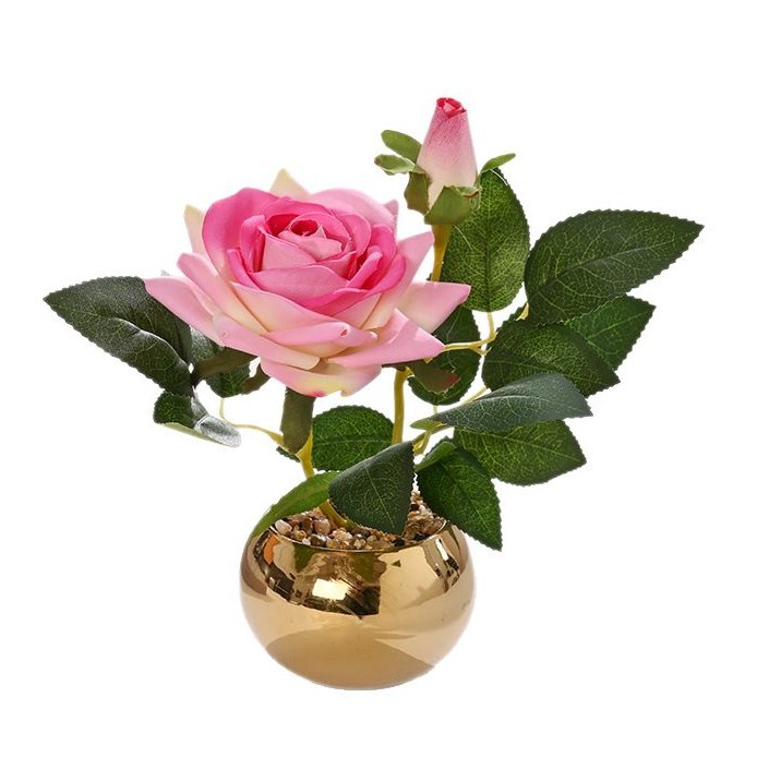 Flores falsas de alta calidad europea rosa bonsai flor de moda decoración creativa plantación verde artificial simulación maceta image 6