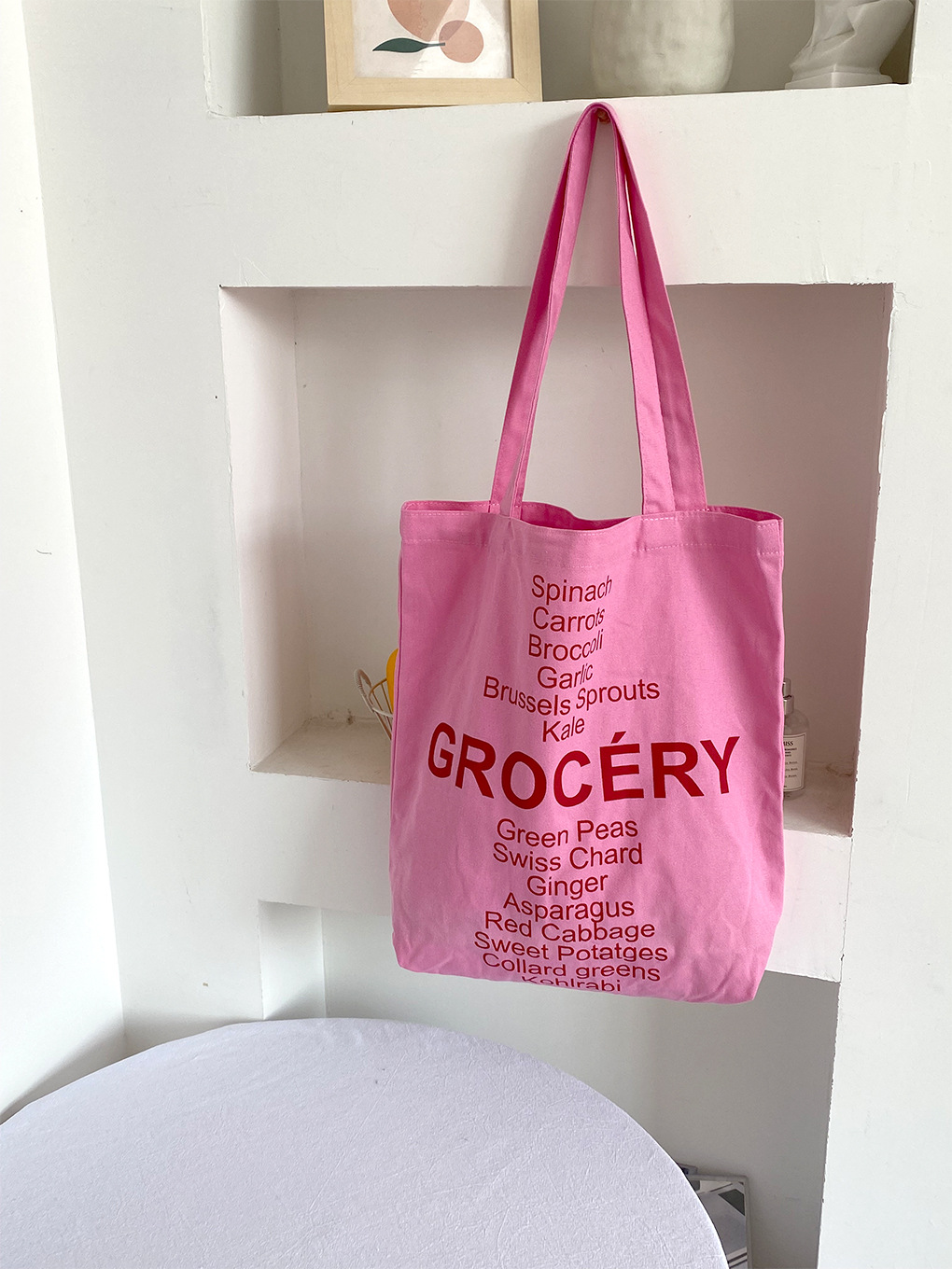GROCERY 숄더백-로즈레드
