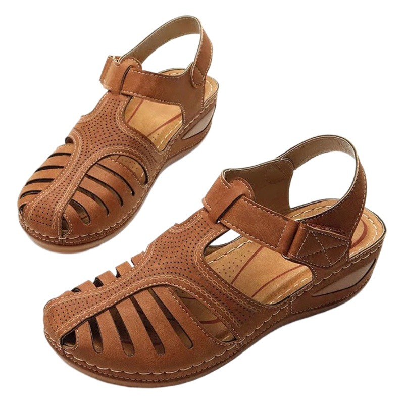 Sandalias de Mujer de Talla Grande, Estilo Romano, con Plataforma y Punta Cerrada, Diseño Calado, Novedad Transfronteriza 2022