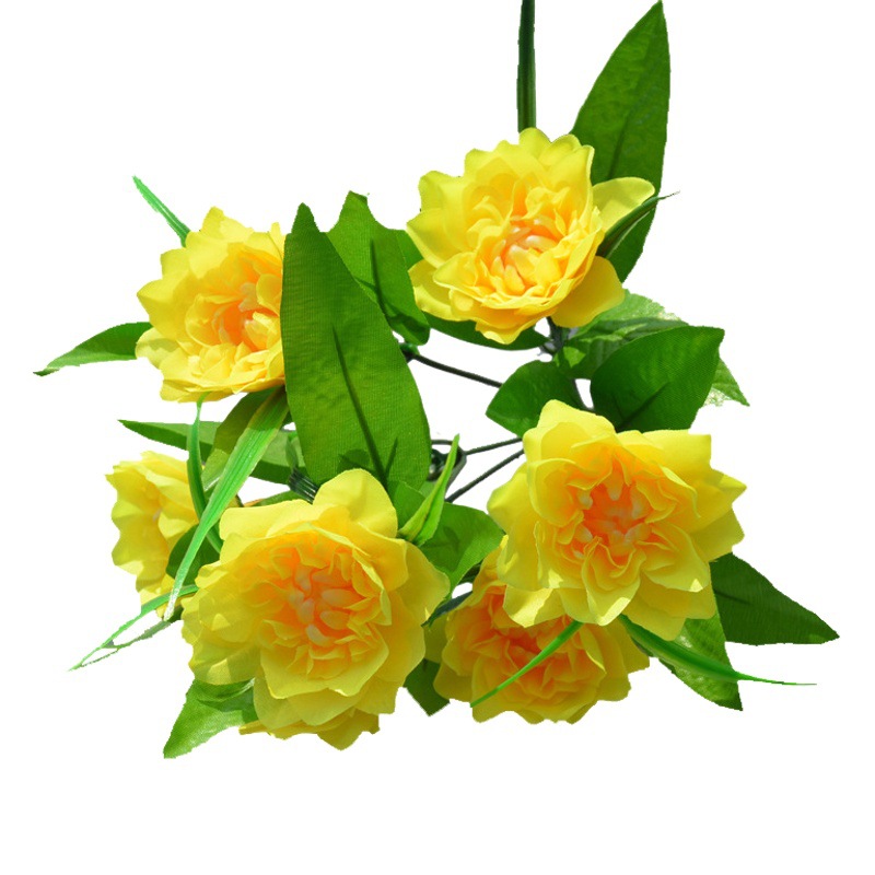 Decoración de muebles al por mayor Flores artificiales Estilo rústico Ramos de flores de seda Pantallas de peonías Nuevos diseños florales de siete cabezas del fabricante