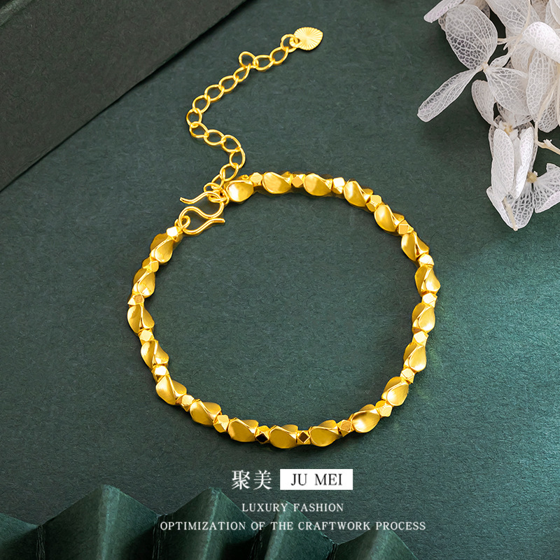 Vietnam gold flash button bead bracelet personality trend sparkling button bead niche design all-match bracelet