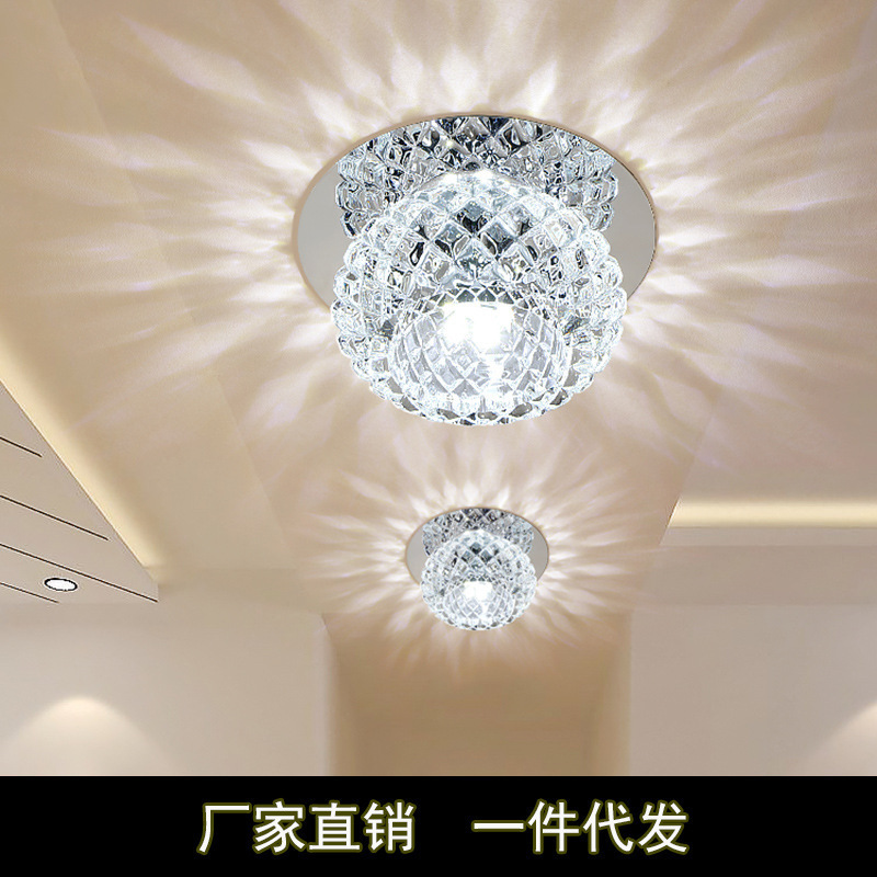 Corridor aisle lamp Crystal creative led hallway modern minimalist ceiling concealed embedded foreign trade lamps direct sales