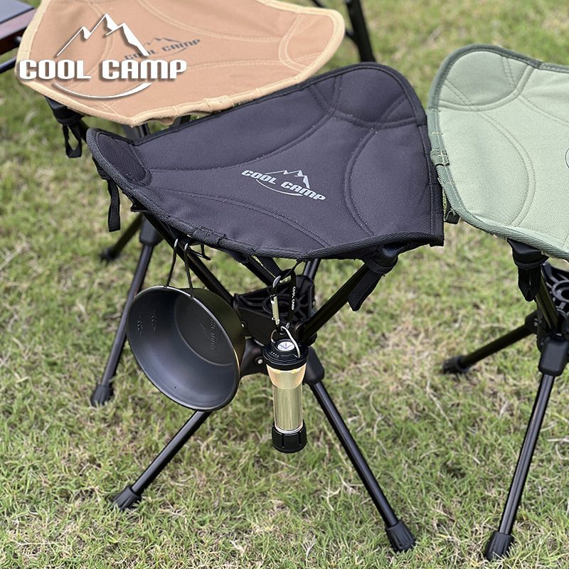 Outdoor Camping Style Rotating Foldableing Chair Aluminum Alloy Triangle Stool Ultra Light Portable Mountaineering Hiking Fishing Barbecue Picnic Chair