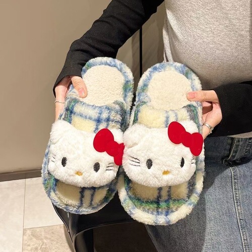 Fashionable, Lightweight, Cute Cartoon Headband Plush Slippers for Women - New Winter Outdoor Wear with Fleece Lining and Warm Cotton Slippers
