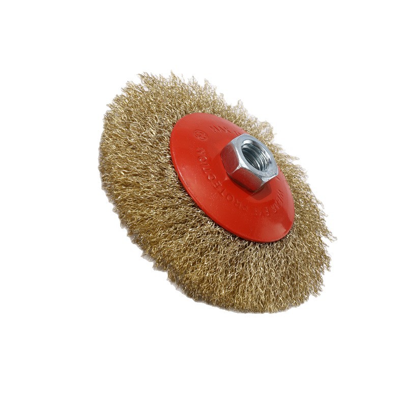 Rueda de alambre Cepillo de alambre curvo en forma de disco Cepillo de alambre pulido marino de 4 pulgadas 5 pulgadas Cepillo de alambre pulido limpio al por mayor